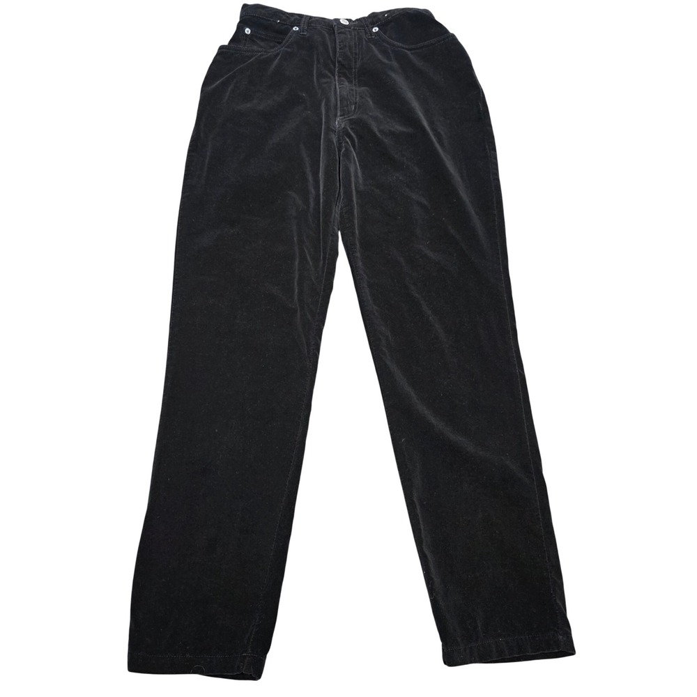 Vintage Bill Blass Jeans Corduroy Straight Leg Pants Women's Size 8 Black Velvet